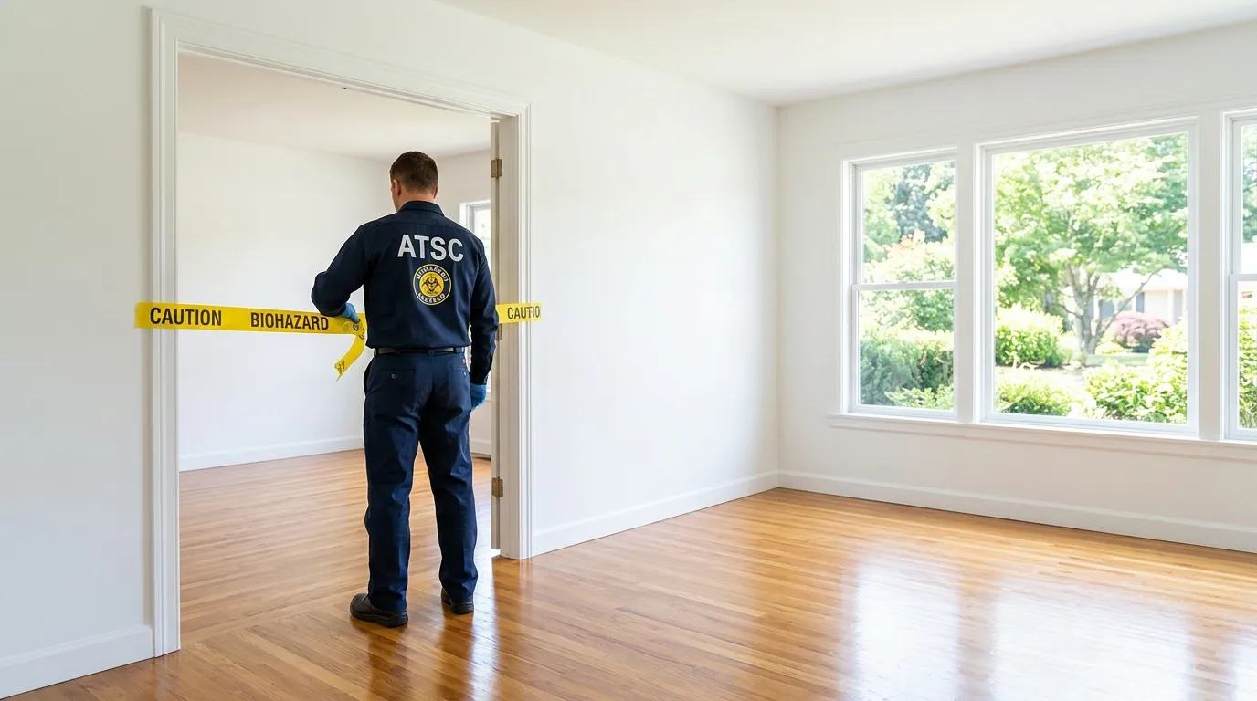 Certified biohazard cleanup crew performing Decomposition Cleanup in Beecher